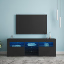 Supfirm 145 Modern 57" TV Stand Matte Body High Gloss Fronts with 16 Color LEDs - Supfirm