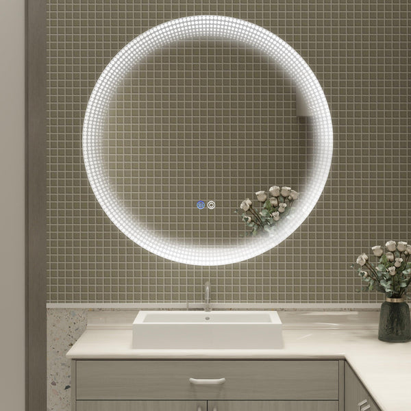Supfirm 24 Inch Switch-Held Memory LED Mirror, Wall-Mounted Vanity Mirrors, Bathroom Anti-Fog Mirror, Dimmable Bathroom Mirror - Supfirm
