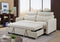3 in 1 Convertible Sleeper Sofa Bed, Modern Fabric Loveseat Futon Sofa Couch w/Pullout Bed, Small Love Seat Lounge Sofa w/Reclining Backrest, Furniture for Living Room, Beige - Supfirm