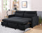 3 in 1 Convertible Sleeper Sofa Bed, Modern Fabric Loveseat Futon Sofa Couch w/Pullout Bed, Small Love Seat Lounge Sofa w/Reclining Backrest, Furniture for Living Room, Black - Supfirm