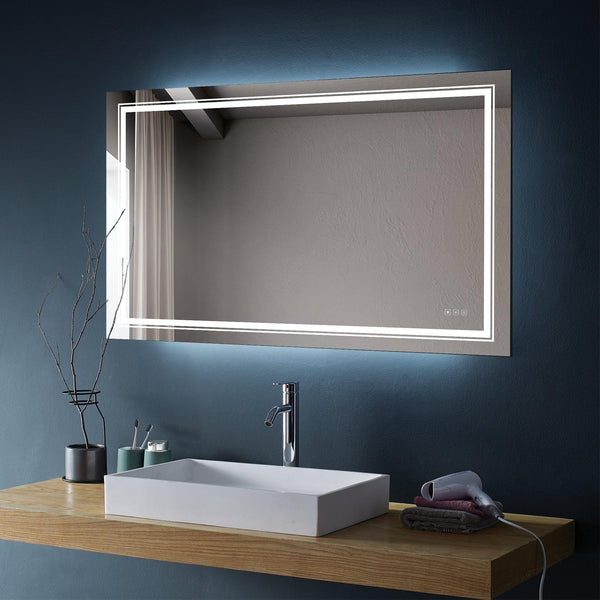 3660inch Bathroom LED mirror Anti- fog mirror with button - Supfirm