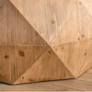 Supfirm 38"Three-dimensional Embossed Pattern Design American Retro Style Coffee Table,White Tabletop - Supfirm