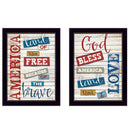 Supfirm "American Collection" 2-Piece Vignette By Marla Rae, Printed Wall Art, Ready To Hang Framed Poster, Black Frame - Supfirm