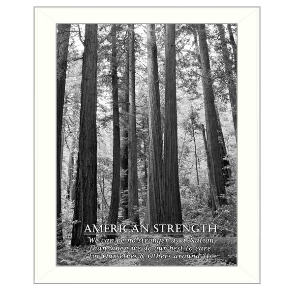 Supfirm "American Strength" By Trendy Decor4U, Printed Wall Art, Ready To Hang Framed Poster, White Frame - Supfirm