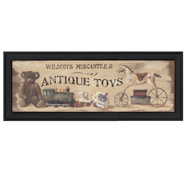 Supfirm "Antique Toys" By Pam Britton, Printed Wall Art, Ready To Hang Framed Poster, Black Frame - Supfirm