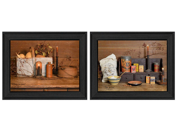 Supfirm "Baking Supplies Collection" 2-Piece Vignette By Billy Jacobs, Printed Wall Art, Ready To Hang Framed Poster, Black Frame - Supfirm