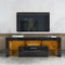 Supfirm Black morden TV Stand with LED Lights,high glossy front TV Cabinet,can be assembled in Lounge Room, Living Room or Bedroom,color:BLACK - Supfirm