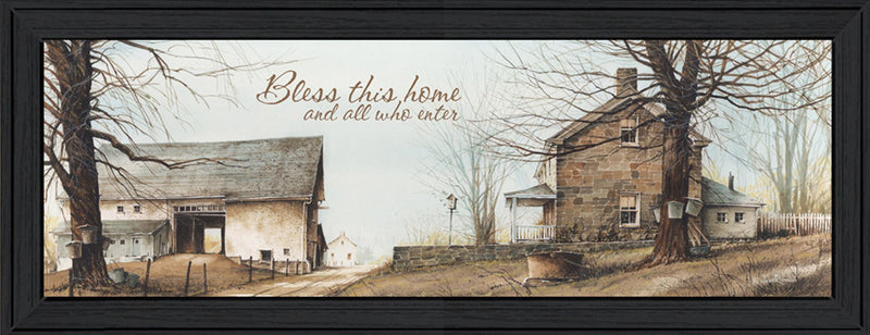 Supfirm "Bless This Home" By John Rossini, Printed Wall Art, Ready To Hang Framed Poster, Black Frame - Supfirm