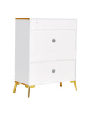 Supfirm Buffet Sideboard Storage Cabinet,Buffet Server Console Table, shoe cabinet Accent Cabinet, for Dining Room, Living Room, Kitchen, Hallway GOLD +WHITE 1pcs - Supfirm