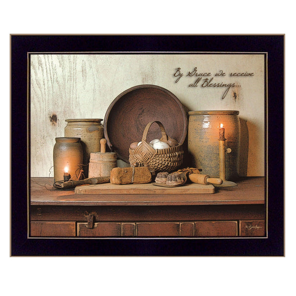 Supfirm "By Grace" By Susan Boyer, Printed Wall Art, Ready To Hang Framed Poster, Black Frame - Supfirm