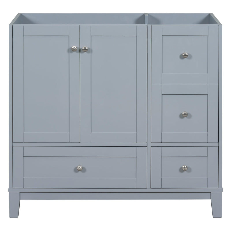 [Cabinet Only] 36" Bathroom Vanity-Grey Blue(Sink not included) - Supfirm