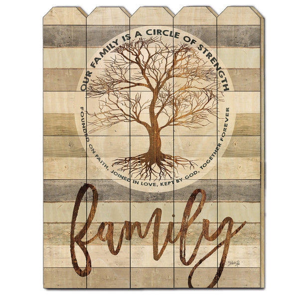 Supfirm "Circle of Strength" by Marla Rae, Printed Wall Art on a Wood Picket Fence - Supfirm
