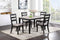 Classic Stylish Black Finish 5pc Dining Set Kitchen Dinette Wooden Top Table and Chairs Upholstered Cushions Seats Ladder Back Chair Dining Room - Supfirm
