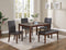 Classic Stylish Espresso Finish 5pc Dining Set Kitchen Dinette Faux Marble Top Table Bench and 3x Chairs Faux Leather Cushions Seats Dining Room - Supfirm