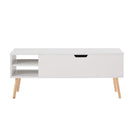 Supfirm Coffee table, computer table, white, solid wood leg rest, large storage space, can be raised and lowered desktop - Supfirm