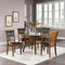 Contemporary Dining 5pc Set Round Table w 4x Side Chairs Walnut Finish Rubberwood Unique Design - Supfirm