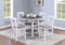 Counter Height Dining Table w Storage Shelve 4x Chairs Padded Seat Unique Design Back 5pc Dining Set White Color - Supfirm
