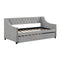 Daybed with Trundle Upholstered Tufted Sofa Bed, with Button and Copper Nail on Arms，full Size - Supfirm