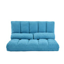 Supfirm Double Chaise Lounge Sofa Floor Couch and Sofa with Two Pillows (Blue) - Supfirm