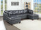Genuine Leather Black Tufted 6pc Sectional Set 2x Corner Wedge 2x Armless Chair 2x Ottomans Living Room Furniture Sofa Couch - Supfirm
