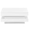 Supfirm High Gloss Minimalist Design with plug-in 16-color LED Lights, 2-Tier Square Coffee Table, Center Table for Living Room, 31.5”x31.5”x14.2”, White - Supfirm