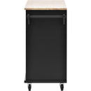 Supfirm Kitchen Island Cart with Storage Cabinet and Two Locking Wheels,Solid wood desktop,Microwave cabinet,Floor Standing Buffet Server Sideboard for Kitchen Room,Dining Room,, Bathroom(Black) - Supfirm