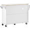 Supfirm Kitchen Island Cart with Storage Cabinet and Two Locking Wheels,Solid wood desktop,Microwave cabinet,Floor Standing Buffet Server Sideboard for Kitchen Room,Dining Room,, Bathroom(White) - Supfirm