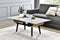 Landon Coffee Table with Glass White Marble Texture Top and Bent Wood Design - Supfirm
