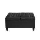 Supfirm Large Square Faux Leather Storage | Coffee table for Living Room & Bedroom (Black) - Supfirm