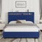 Luxury Gas Lift Storage Bed with RF LED Lights, Storage Headboard ,FULL Size ,Velvet Blue - Supfirm