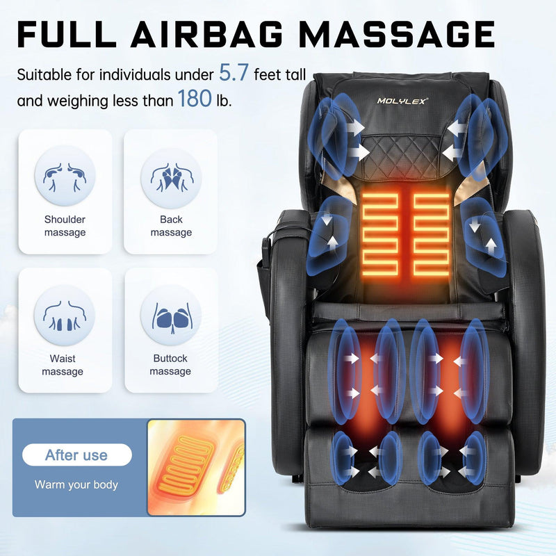 Supfirm Massage Chair Recliner with Zero Gravity with Full Body Air Pressure - Supfirm
