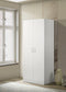 Michael White Double Door Wardrobe Cabinet Armoire with Shelf and Hanging Rod - Supfirm