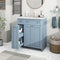 Modern 30-Inch Bathroom Vanity Cabinet with Easy-to-Clean Resin Integrated Sink in Blue - Supfirm