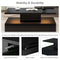 Supfirm Modern Glossy Coffee Table With Drawer, 2-Tier Rectangle Center Table with Plug-in 16 colors LED lighting for Living room, 39.3”x19.6”x15.3”, Black - Supfirm