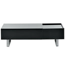 Supfirm Multi-functional Coffee Table with Lifted Tabletop, Contemporary Cocktail Table with Metal Frame Legs, High-gloss Surface Dining Table for Living Room, Black - Supfirm