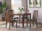 Natural Brown Finish Dinette 5pc Set Kitchen Breakfast Dining Table wooden Top Cushion Seats Chairs Dining room Furniture - Supfirm