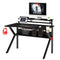PVC Coated Ergonomic Metal Frame Gaming Desk with K Shape Legs, Black - Supfirm