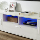 Supfirm QUICK ASSEMBLE WHITE morden TV Stand,only 20 minutes to finish assemble, with LED Lights,high glossy front TV Cabinet,can be assembled in Lounge Room, Living Room or Bedroom,color:WHITE - Supfirm