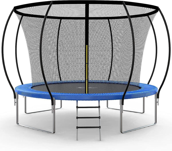 Simple Deluxe Recreational Trampoline with Enclosure Net 14FT Wind Stakes- Outdoor Trampoline for Kids and Adults Family Happy Time, ASTM Approved -Blue 14FT - Supfirm