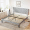 Simple King Size Grey Bed frame, Adjustable Headboard, Common - Supfirm