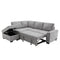 Sleeper Sectional Sofa, L-Shape Corner Couch Sofa-Bed with Storage Ottoman & Hidden Arm Storage & USB Charge for Living Room Apartment, Gray - Supfirm