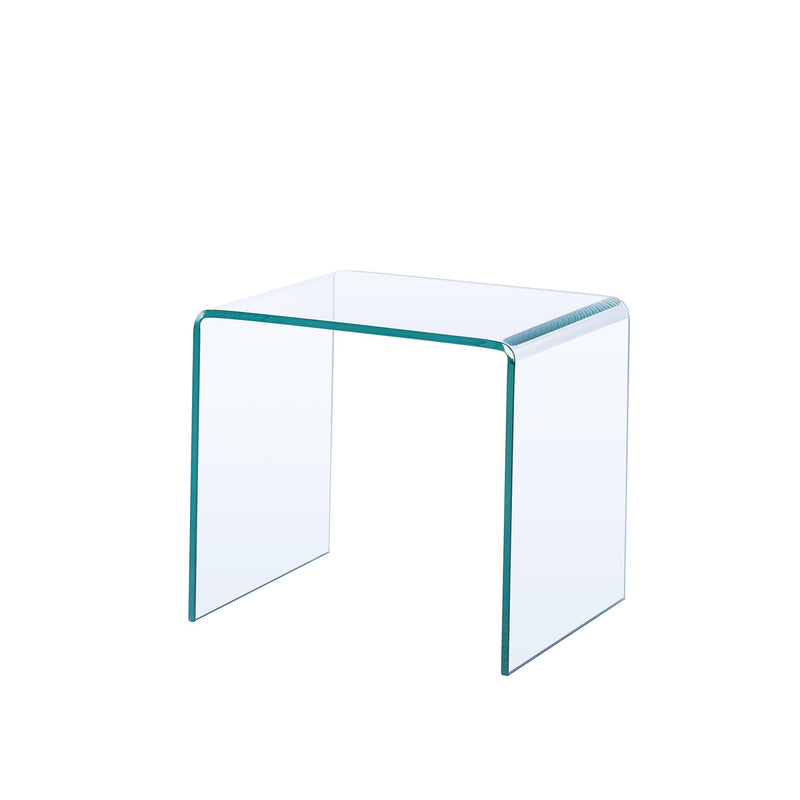 Supfirm Small Clear Glass Side & End Table, Tempered Glass End Table Small Coffee Table - Supfirm