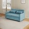 Sofa Pull Out Bed Included Two Pillows 54" Velvet Sofa for Small Spaces Teal - Supfirm