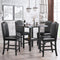 TOPMAX 5 Piece Dining Set with Matching Chairs and Bottom Shelf for Dining Room, Black Chair+Black Table - Supfirm