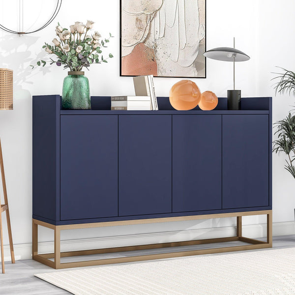 TREXM Modern Sideboard Elegant Buffet Cabinet with Large Storage Space for Dining Room, Entryway (Navy) - Supfirm