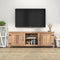 Supfirm TV Stand Storage Media Console Entertainment Center With Two Doors, Yellow Walnut - Supfirm
