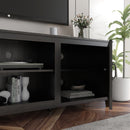 Supfirm TV Stand Storage Media Console Entertainment Center,Tradition Black,with doors - Supfirm
