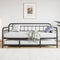 Twin Size Metal Daybed Frame with Trundle, Heavy Duty Steel Slat Support Sofa Bed Platform with Headboard, No Box Spring Needed, Black - Supfirm