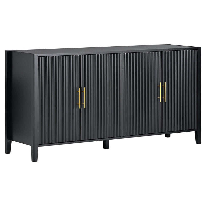 Supfirm U-Style Accent Storage Cabinet Sideboard Wooden Cabinet with Metal Handles for Hallway, Entryway, Living Room, Bedroom - Supfirm