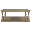 Supfirm U_STYLE Rustic Floor Shelf Coffee Table with Storage,Solid Pine Wood - Supfirm